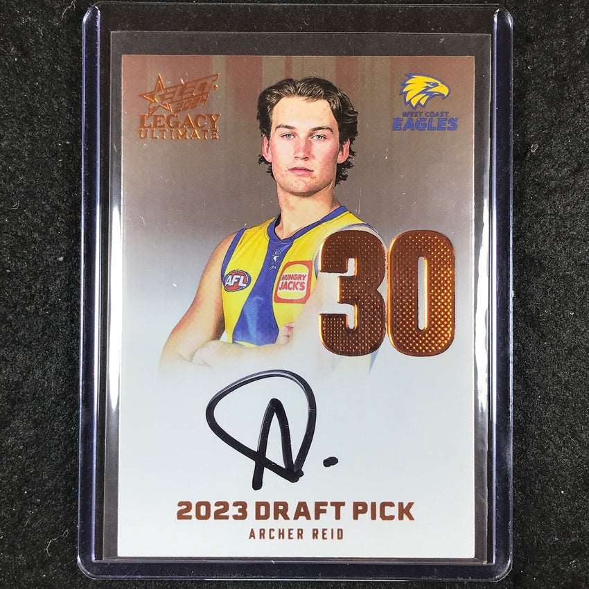 2024 Select AFL Legacy Ultimate ARCHER REID Draft Pick Signatures Copper 108/175