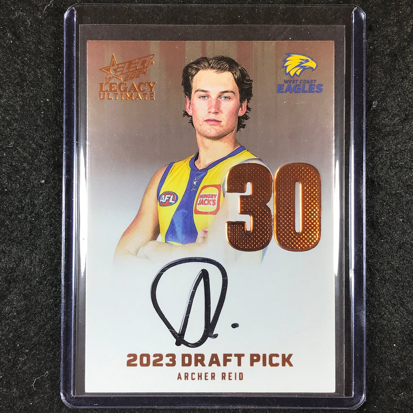 2024 Select AFL Legacy Ultimate ARCHER REID Draft Pick Signatures Copper 109/175