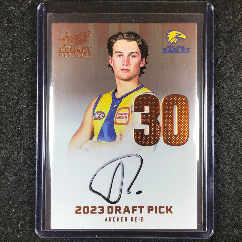 2024 Select AFL Legacy Ultimate ARCHER REID Draft Pick Signatures Copper 147/175