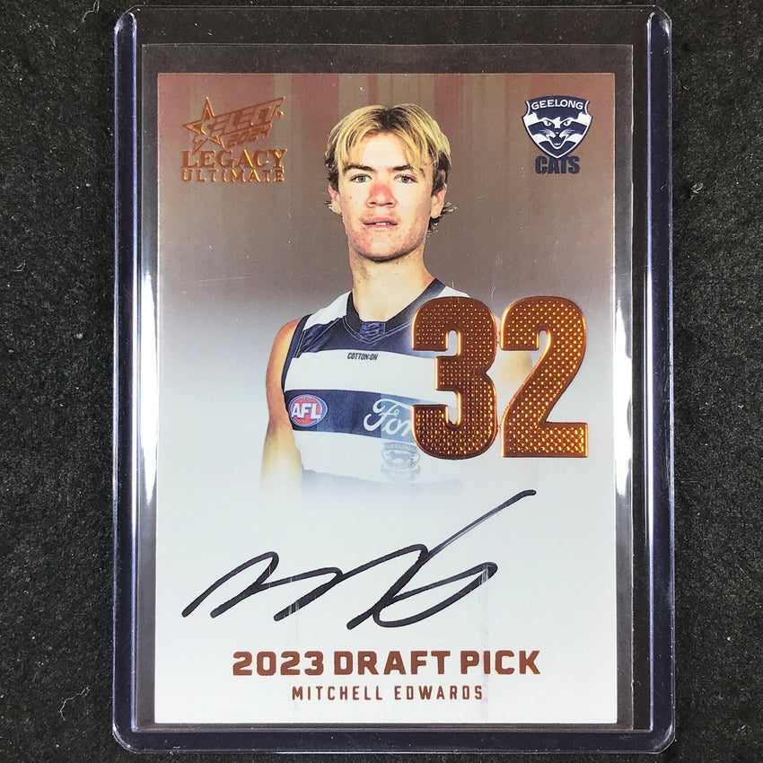 2024 Select AFL Legacy Ultimate MITCHELL EDWARDS Draft Pick Signatures 47/175