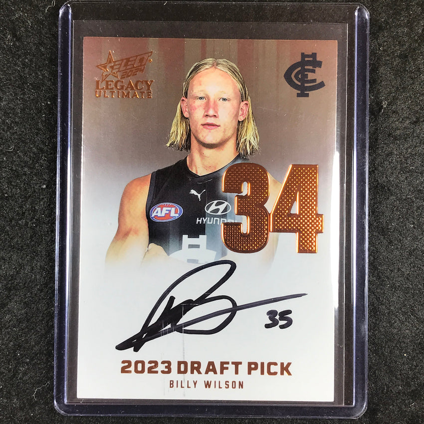 2024 Select AFL Legacy Ultimate BILLY WILSON Draft Pick Signatures Copper 76/175