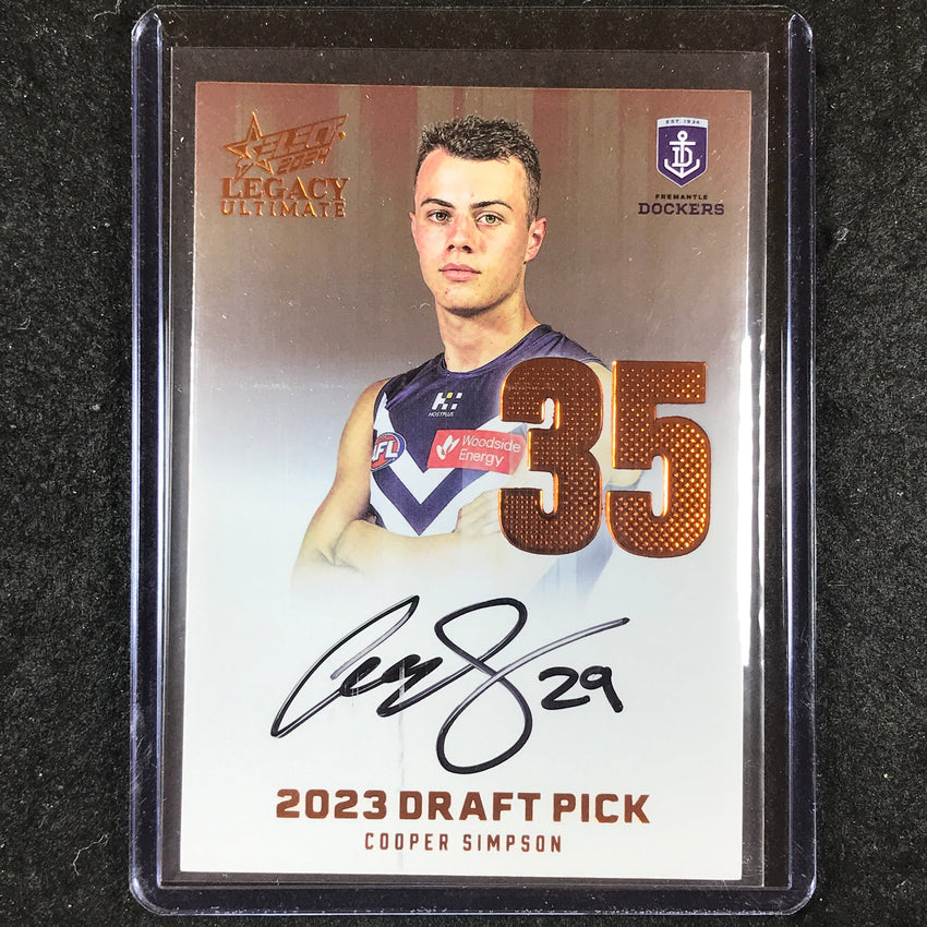 2024 Select AFL Legacy Ultimate COOPER SIMPSON Draft Pick Signatures 118/175 #35