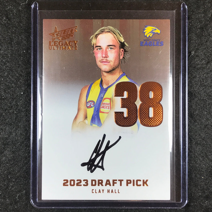 2024 Select AFL Legacy Ultimate CLAY HALL Draft Pick Signatures Copper 90/175