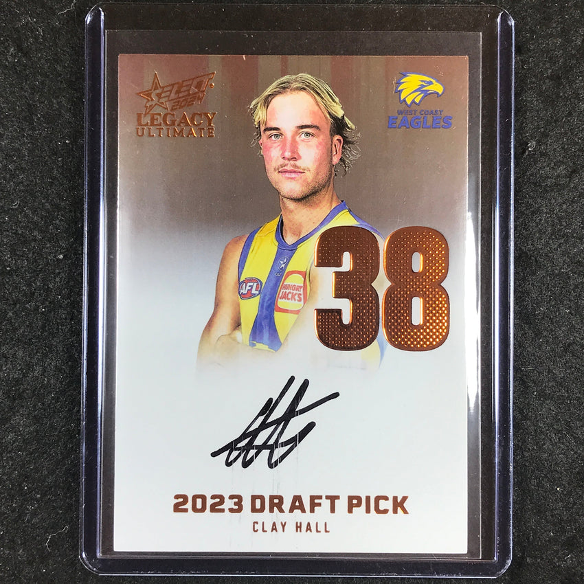 2024 Select AFL Legacy Ultimate CLAY HALL Draft Pick Signatures Copper 111/175