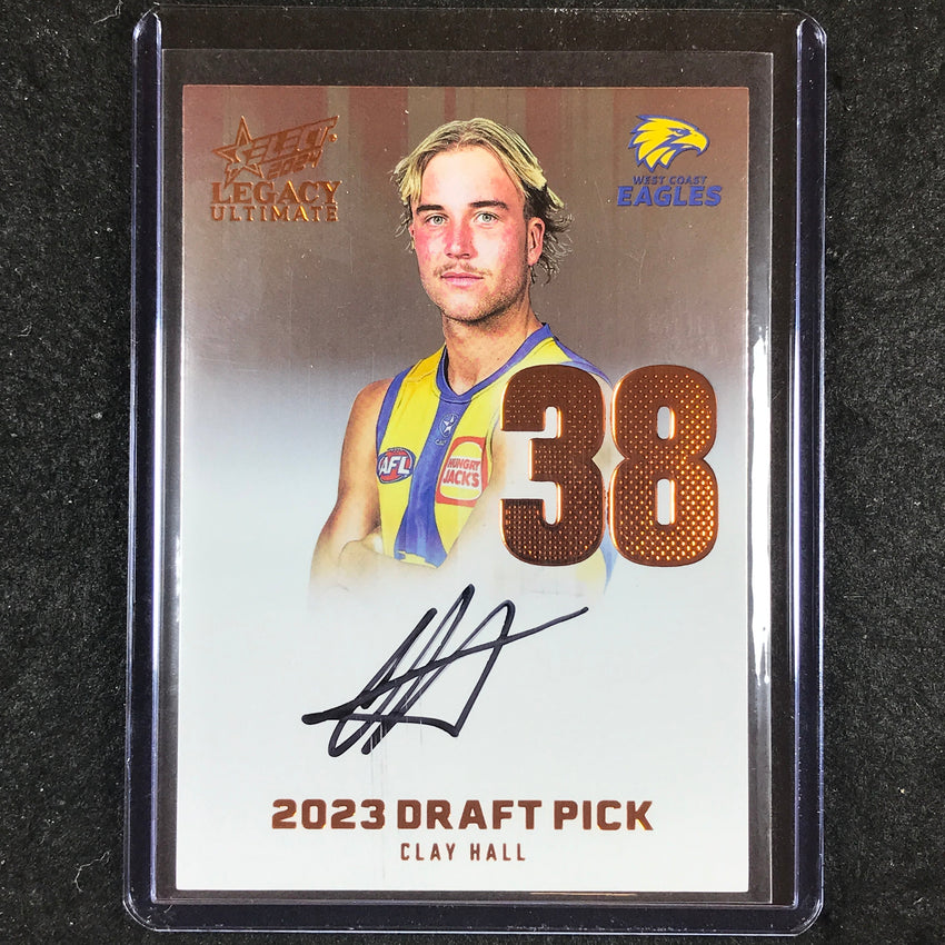 2024 Select AFL Legacy Ultimate CLAY HALL Draft Pick Signatures Copper 120/175