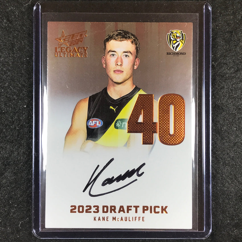 2024 Select AFL Legacy Ultimate KANE MCAULIFFE Draft Pick Signatures 106/175 #40