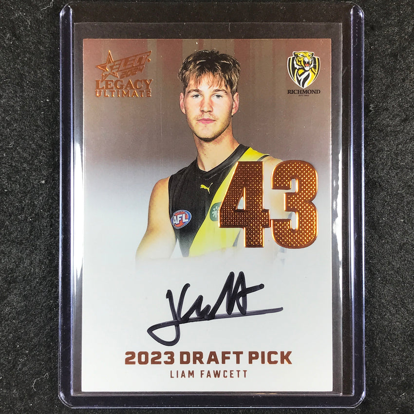 2024 Select AFL Legacy Ultimate LIAM FAWCETT Draft Pick Signatures Copper 16/175