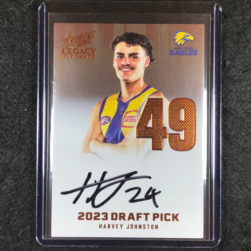 2024 Select AFL Legacy Ultimate HARVEY JOHNSTON Draft Pick Signatures 173/175