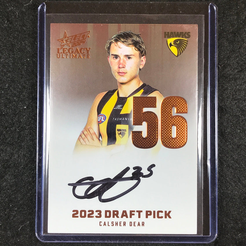 2024 Select AFL Legacy Ultimate CALSHER DEAR Draft Pick Signatures Copper 11/175