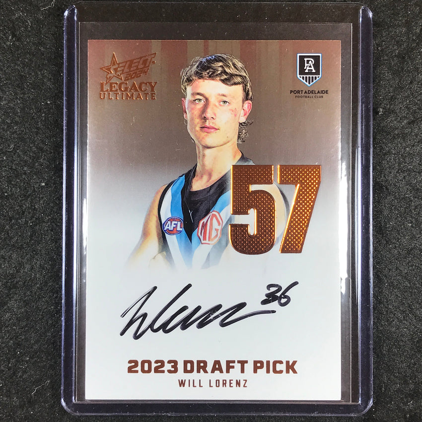 2024 Select AFL Legacy Ultimate WILL LORENZ Draft Pick Signatures Copper 71/175