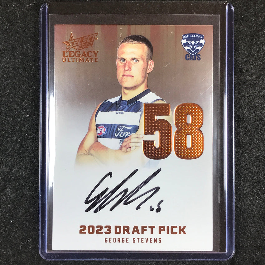 2024 Select AFL Legacy Ultimate GEORGE STEVENS Draft Pick Signatures 25/175 #58