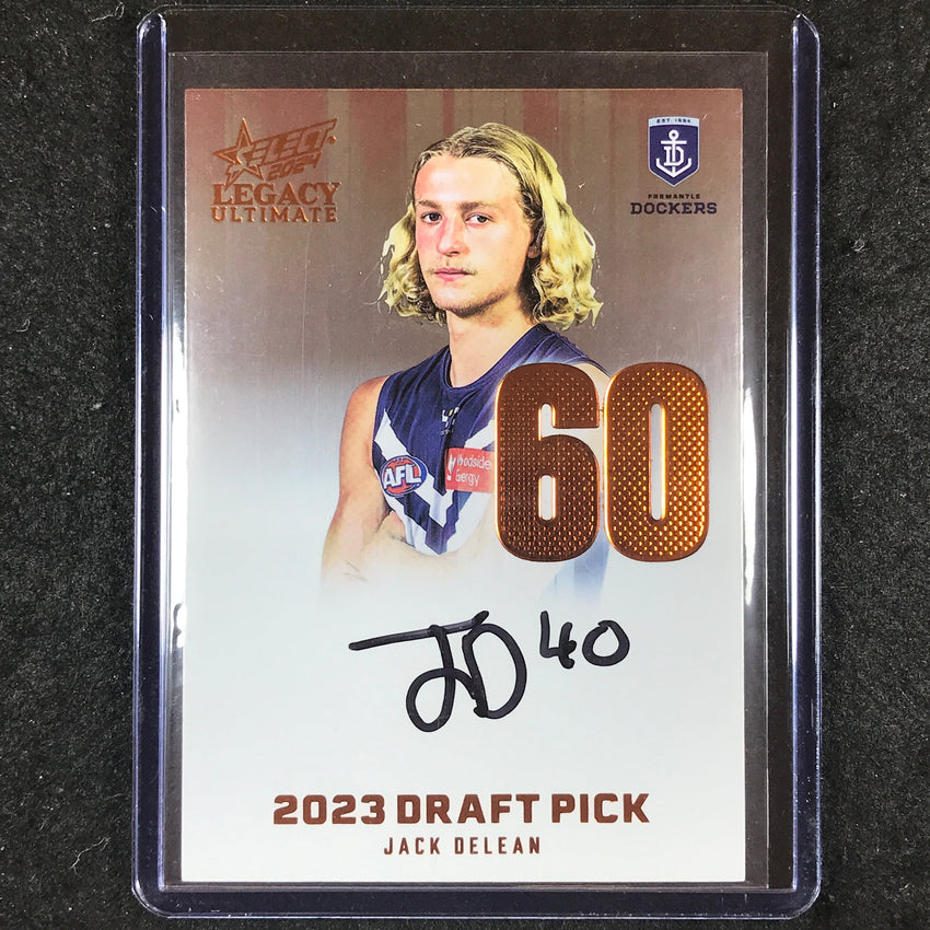 2024 Select AFL Legacy Ultimate JACK DELEAN Draft Pick Signatures Copper 174/175