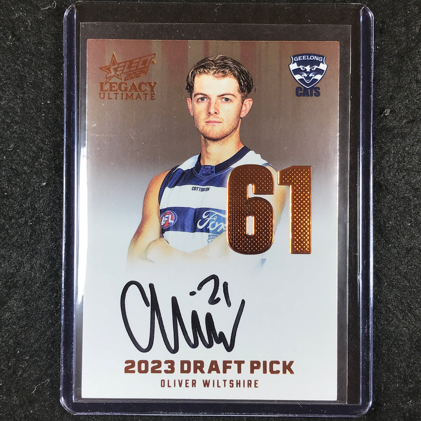 2024 Select AFL Legacy Ultimate OLIVER WILTSHIRE Draft Pick Signatures 19/175