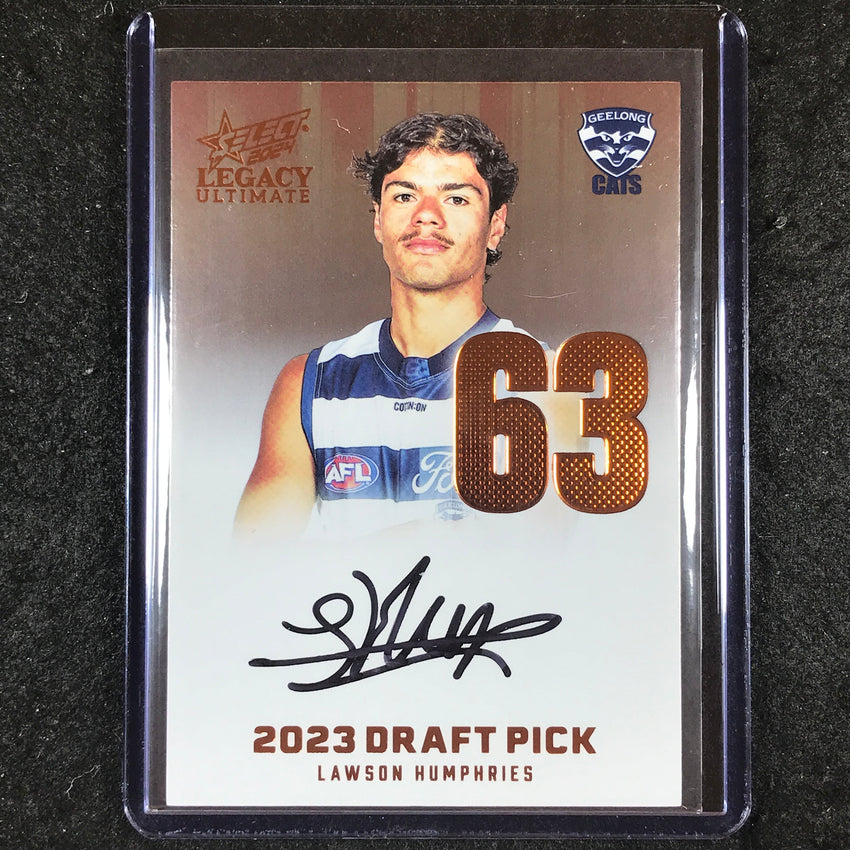 2024 Select AFL Legacy Ultimate LAWSON HUMPHRIES Draft Pick Signatures 68/175