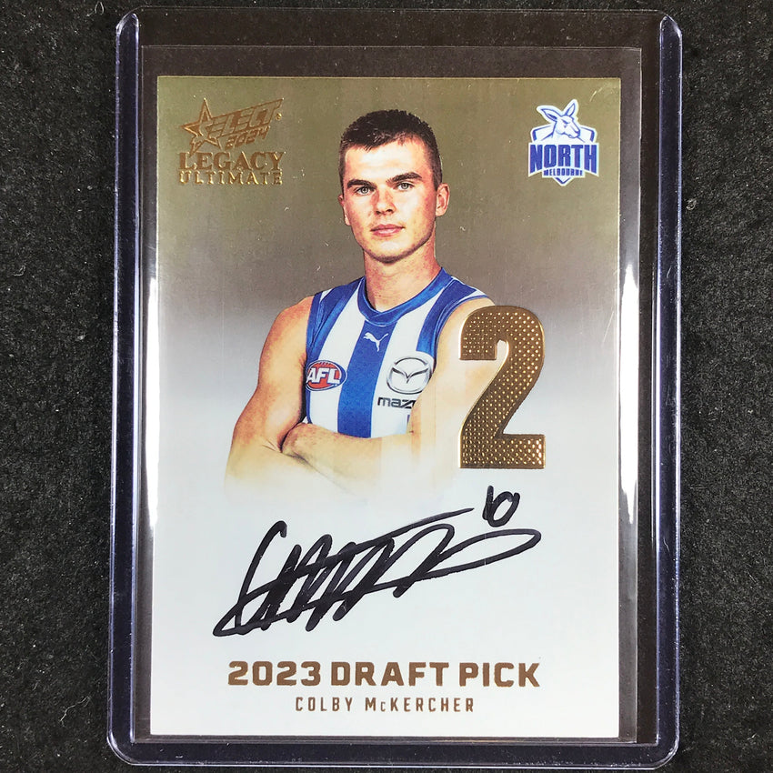 2024 Select AFL Legacy Ultimate COLBY MCKERCHER Draft Pick Signatures Gold 12/85