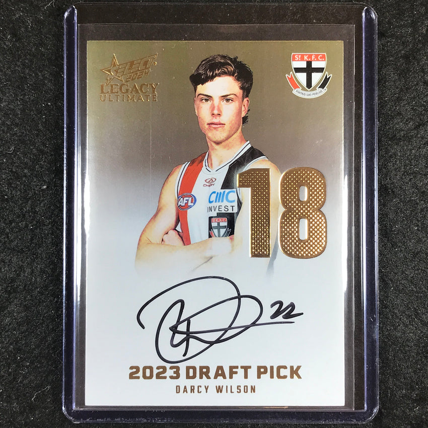 2024 Select AFL Legacy Ultimate DARCY WILSON Draft Pick Signatures Gold 48/85