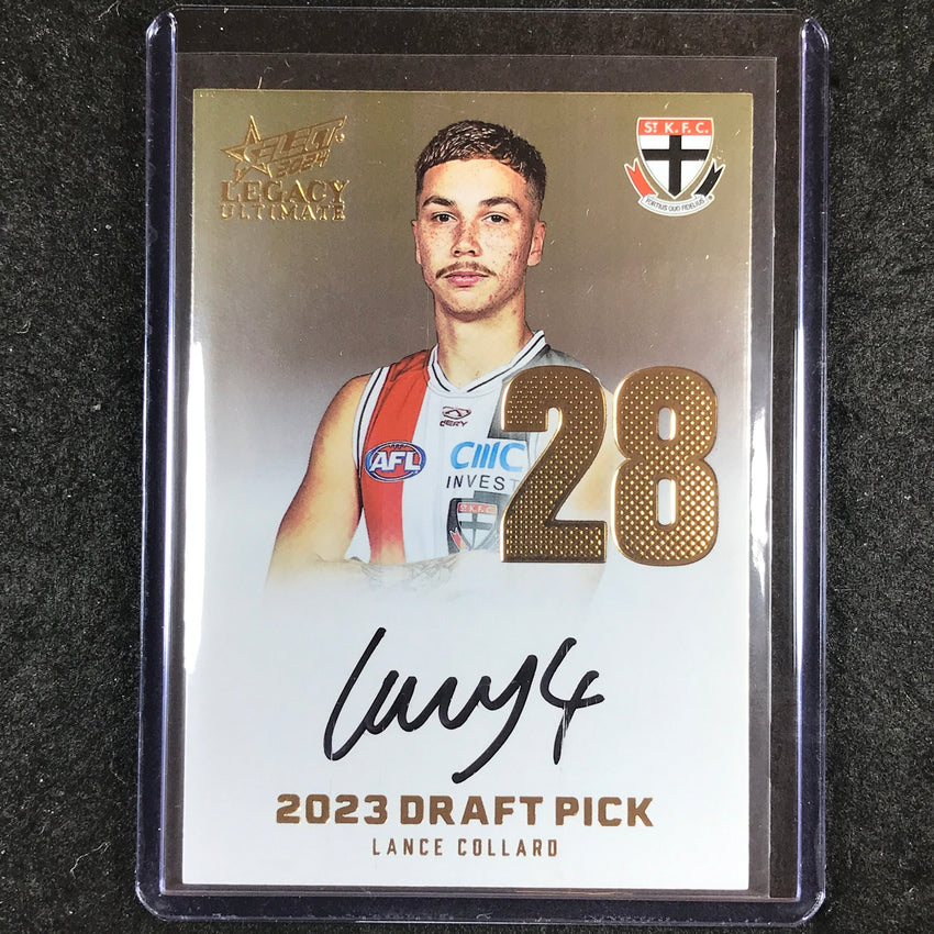 2024 Select AFL Legacy Ultimate LANCE COLLARD Draft Pick Signatures Gold 25/85