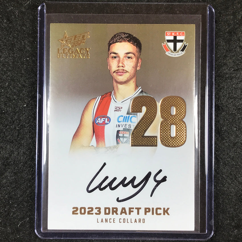 2024 Select AFL Legacy Ultimate LANCE COLLARD Draft Pick Signatures Gold 35/85