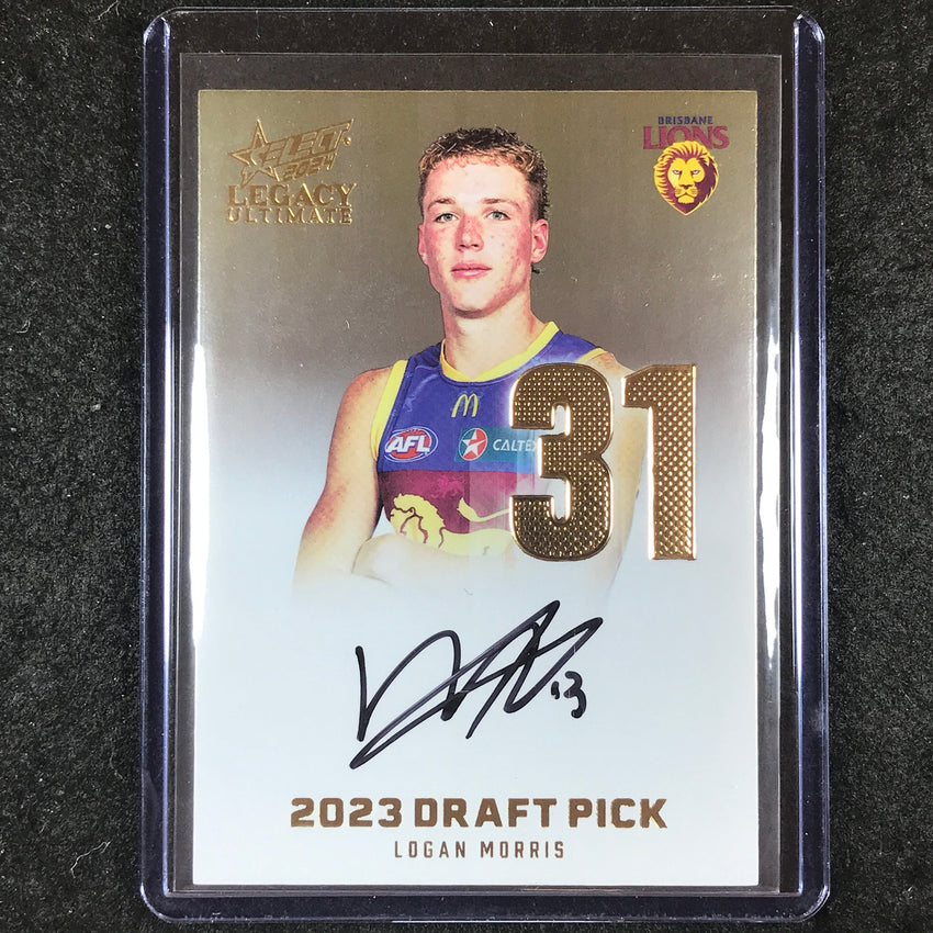 2024 Select AFL Legacy Ultimate LOGAN MORRIS Draft Pick Signatures Gold 72/85