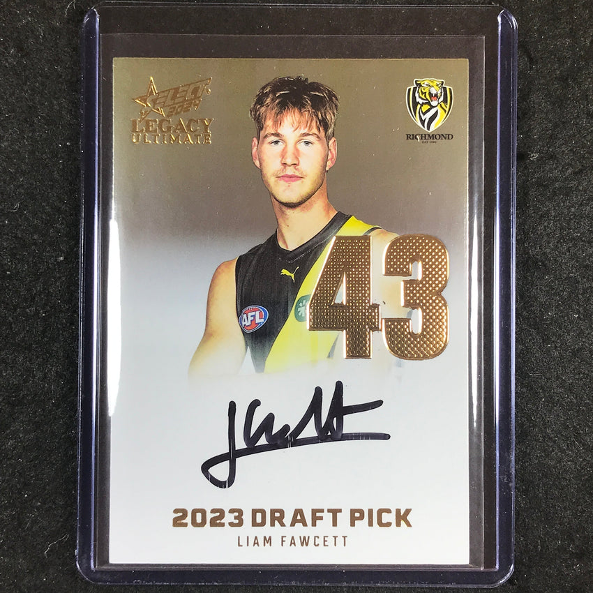 2024 Select AFL Legacy Ultimate LIAM FAWCETT Draft Pick Signatures Gold 80/85