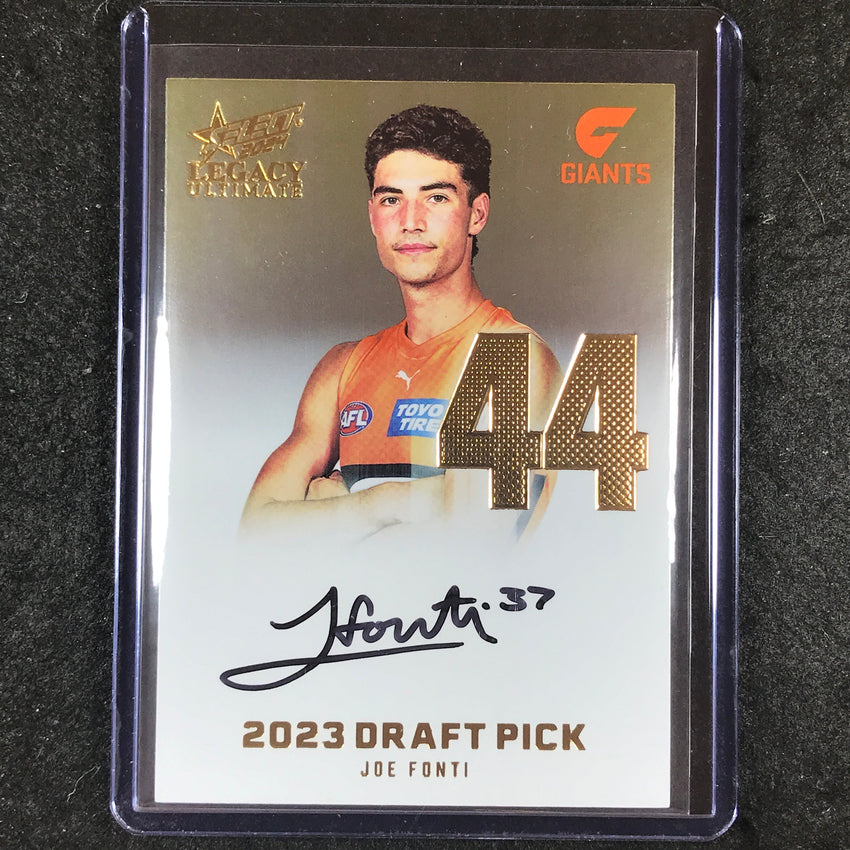 2024 Select AFL Legacy Ultimate JOE FONTI Draft Pick Signatures Gold 62/85 #44