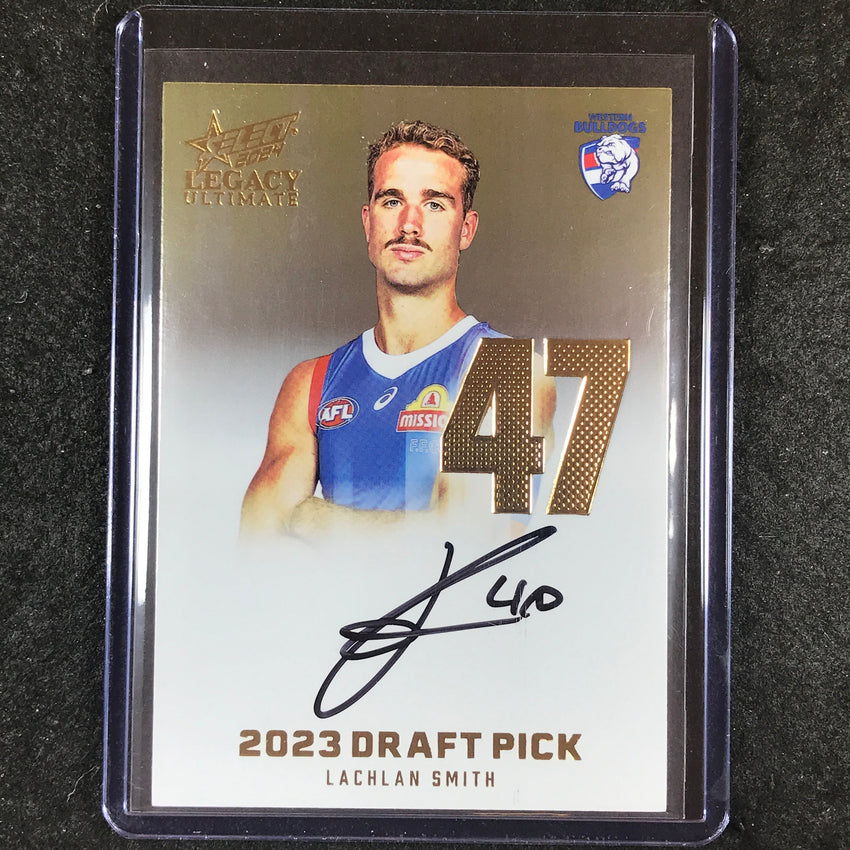 2024 Select AFL Legacy Ultimate LACHLAN SMITH Draft Pick Signatures Gold 27/85