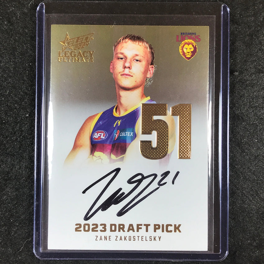 2024 Select AFL Legacy Ultimate ZANE ZAKOSTELSKY Draft Pick Signatures 62/85 #51