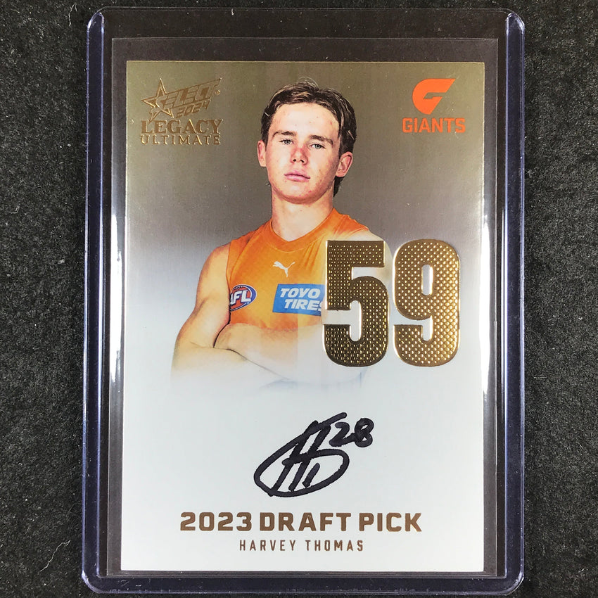 2024 Select AFL Legacy Ultimate HARVEY THOMAS Draft Pick Signatures Gold 33/85