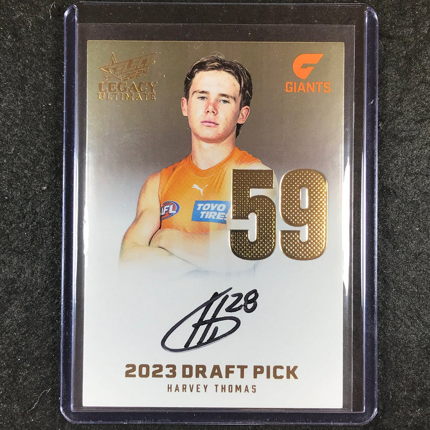 2024 Select AFL Legacy Ultimate HARVEY THOMAS Draft Pick Signatures Gold 65/85