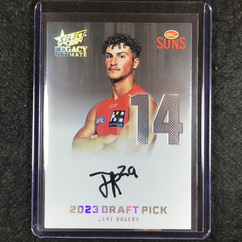2024 Select AFL Legacy Ultimate JAKE ROGERS Draft Pick Signatures Platinum 28/40