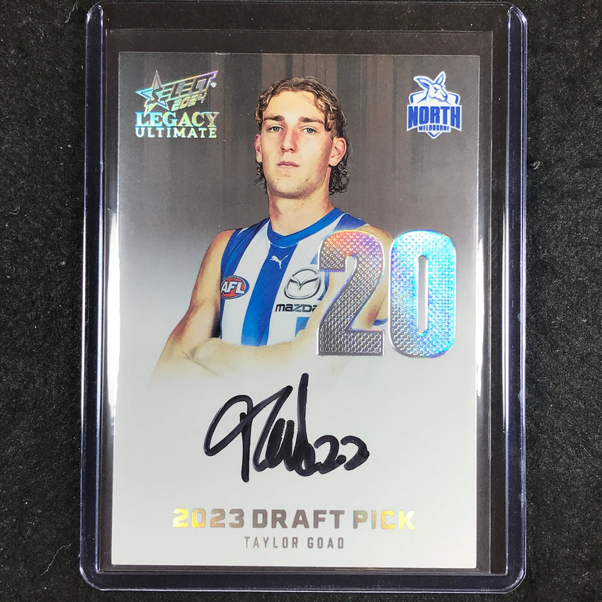 2024 Select AFL Legacy Ultimate TAYLOR GOAD Draft Pick Signatures Platinum 11/40