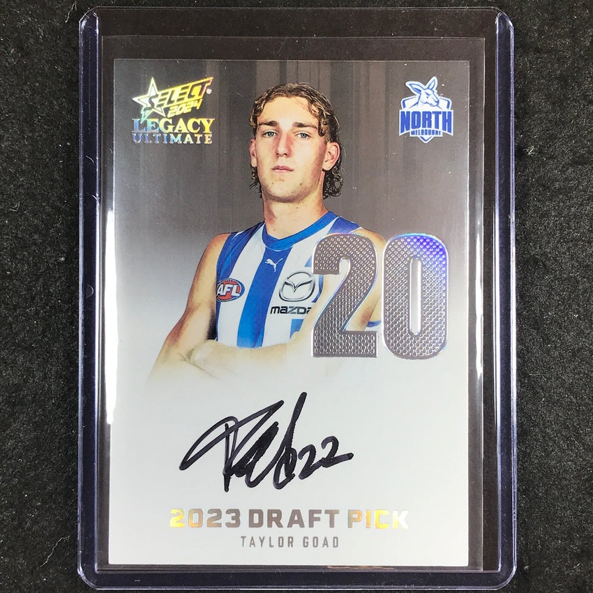 2024 Select AFL Legacy Ultimate TAYLOR GOAD Draft Pick Signatures Platinum 16/40