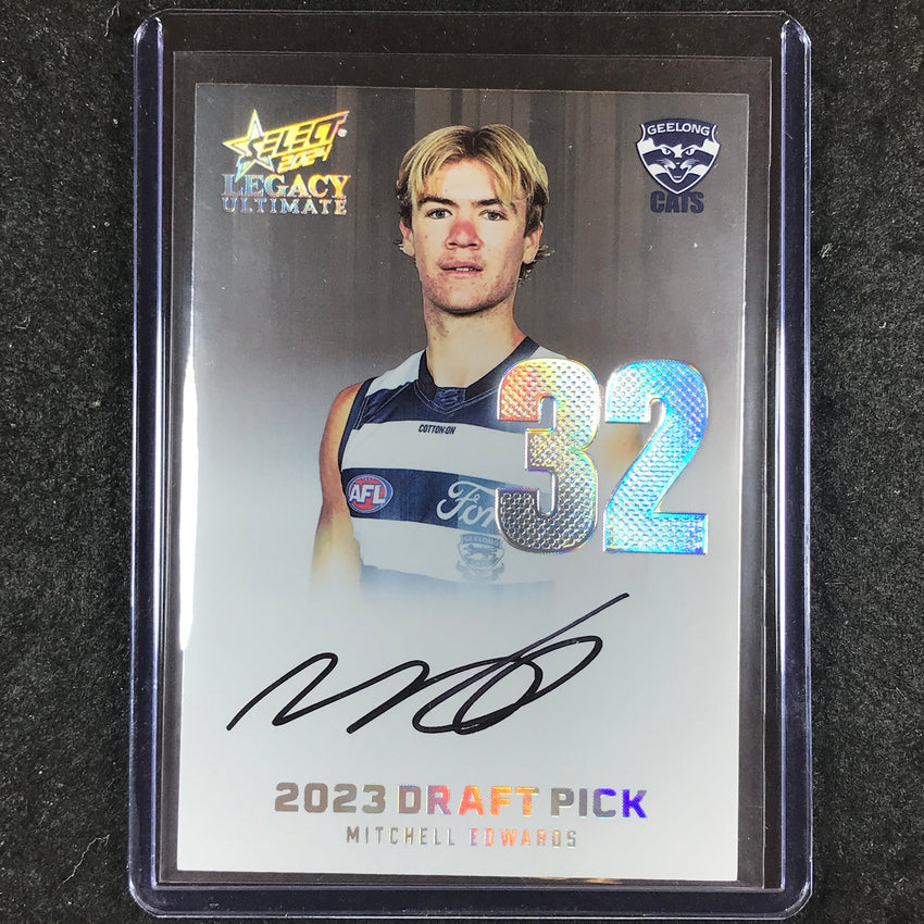 2024 Select AFL Legacy Ultimate MITCHELL EDWARDS Draft Pick Signatures 32/40