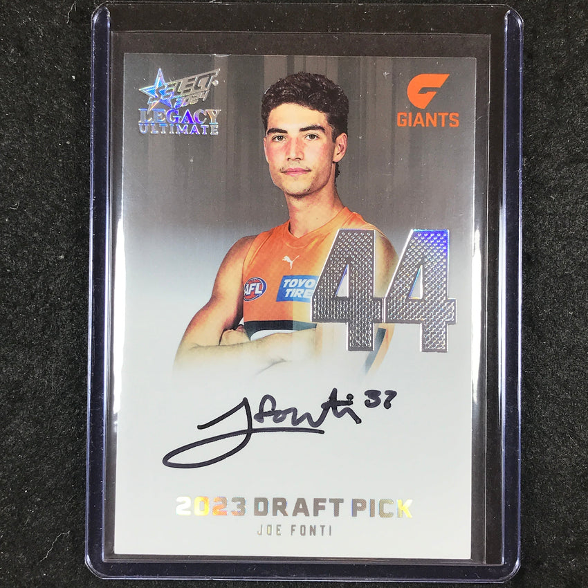 2024 Select AFL Legacy Ultimate JOE FONTI Draft Pick Signatures Platinum 03/40
