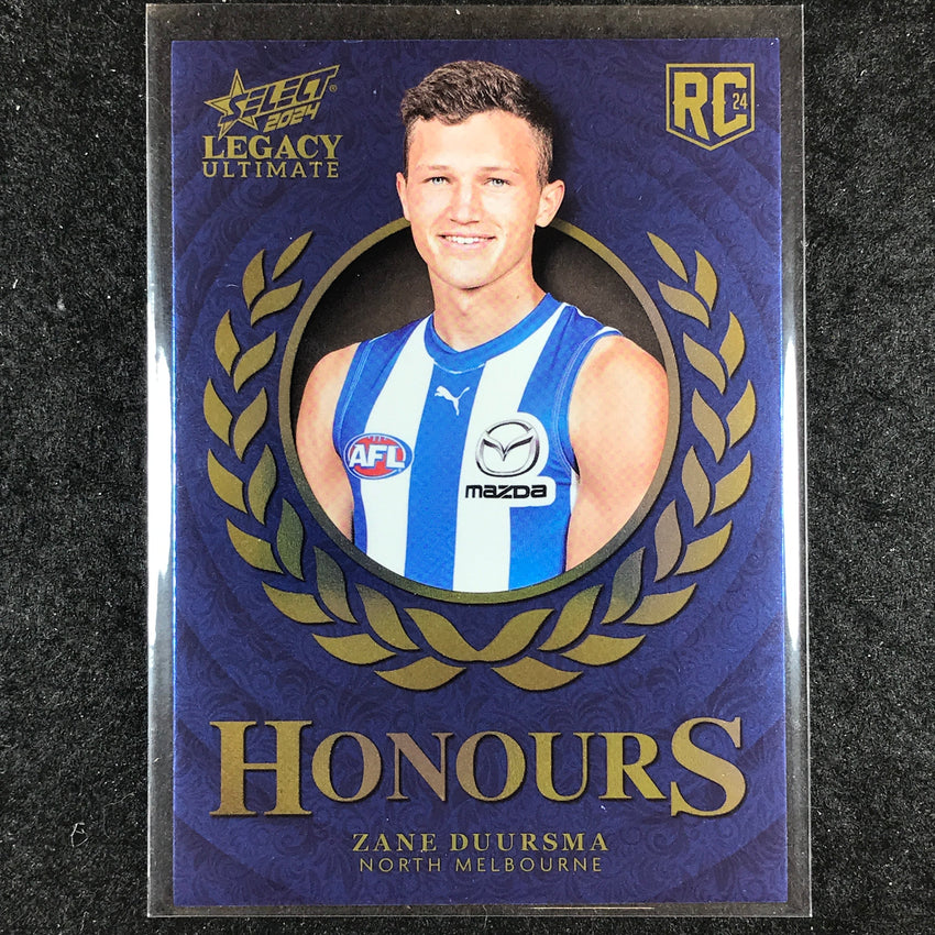 2024 Select AFL Legacy Ultimate ZANE DUURSMA Honours Rookie 95/255 #202