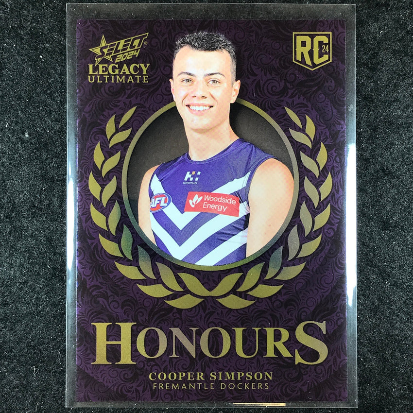 2024 Select AFL Legacy Ultimate COOPER SIMPSON Honours Rookie 118/255 #233