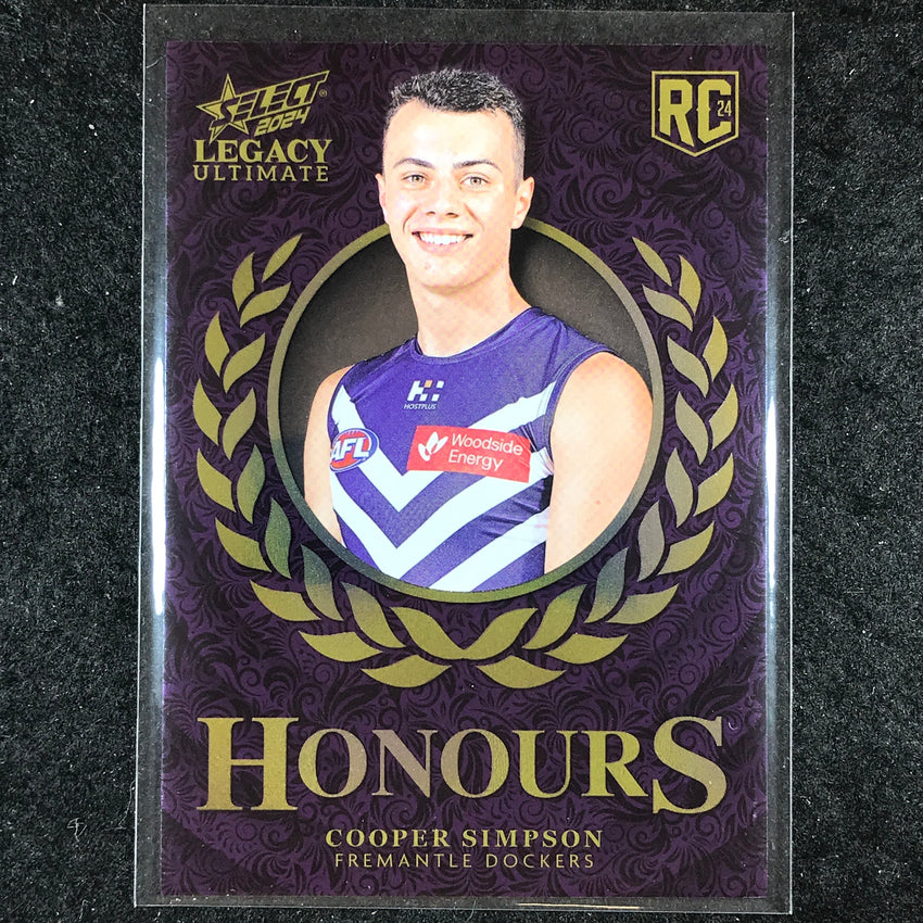 2024 Select AFL Legacy Ultimate COOPER SIMPSON Honours Rookie 216/255 #233