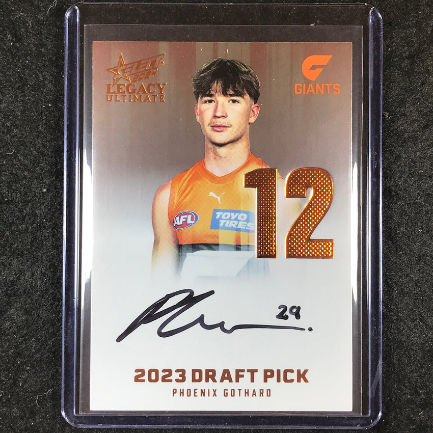 2024 Select AFL Legacy Ultimate PHOENIX GOTHARD Draft Pick Signatures 131/175