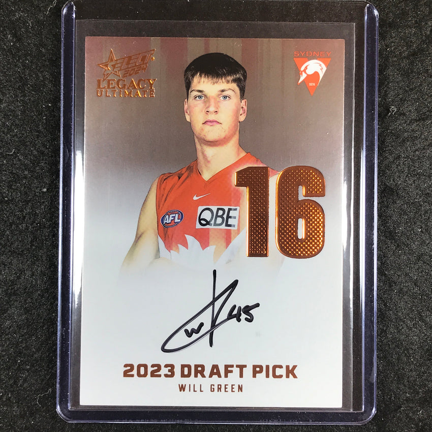 2024 Select AFL Legacy Ultimate WILL GREEN Draft Pick Signatures Copper 168/175