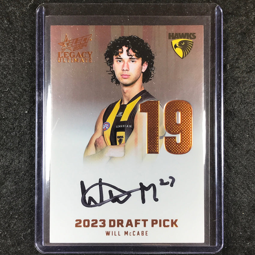 2024 Select AFL Legacy Ultimate WILL MCCABE Draft Pick Signatures Copper 56/175
