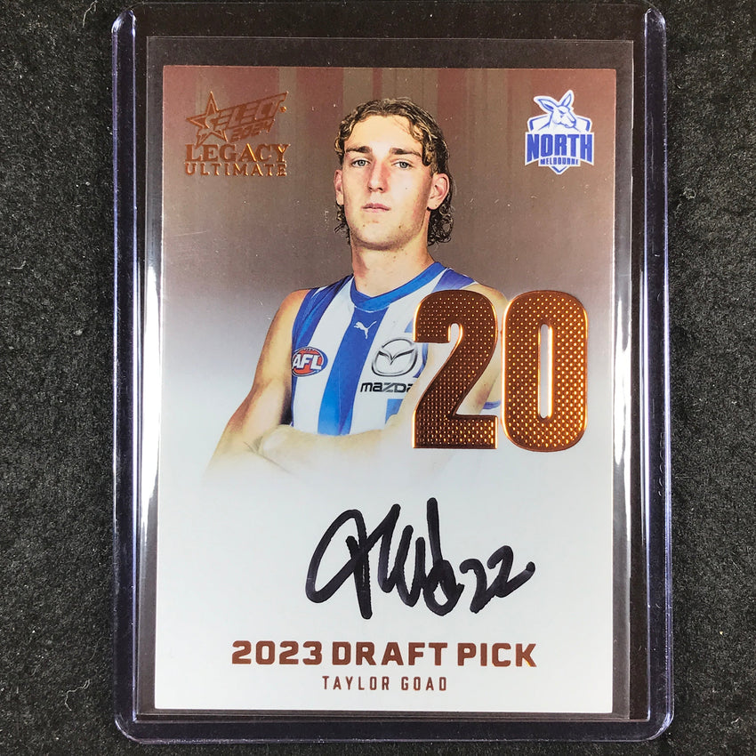 2024 Select AFL Legacy Ultimate TAYLOR GOAD Draft Pick Signatures Copper 147/175