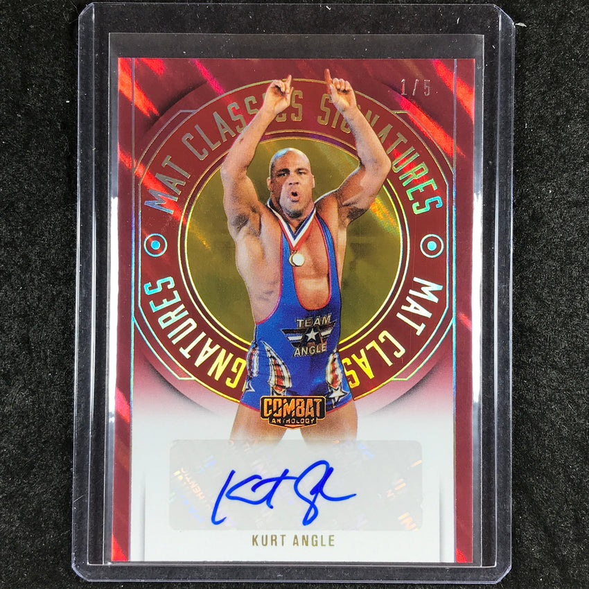 2025 PFL Combat Anthology KURT ANGLE Mat Classics Auto Crimson Mask 1/5