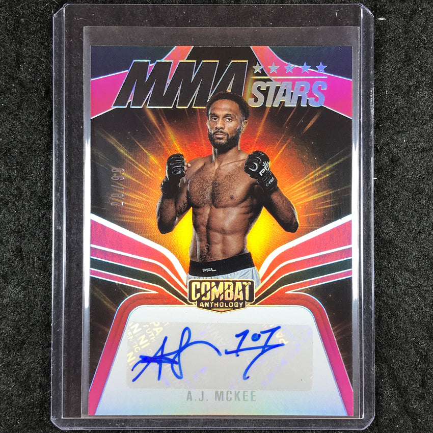 2025 PFL Combat Anthology A.J. MCKEE MMA Stars Signatures Auto Red 29/99