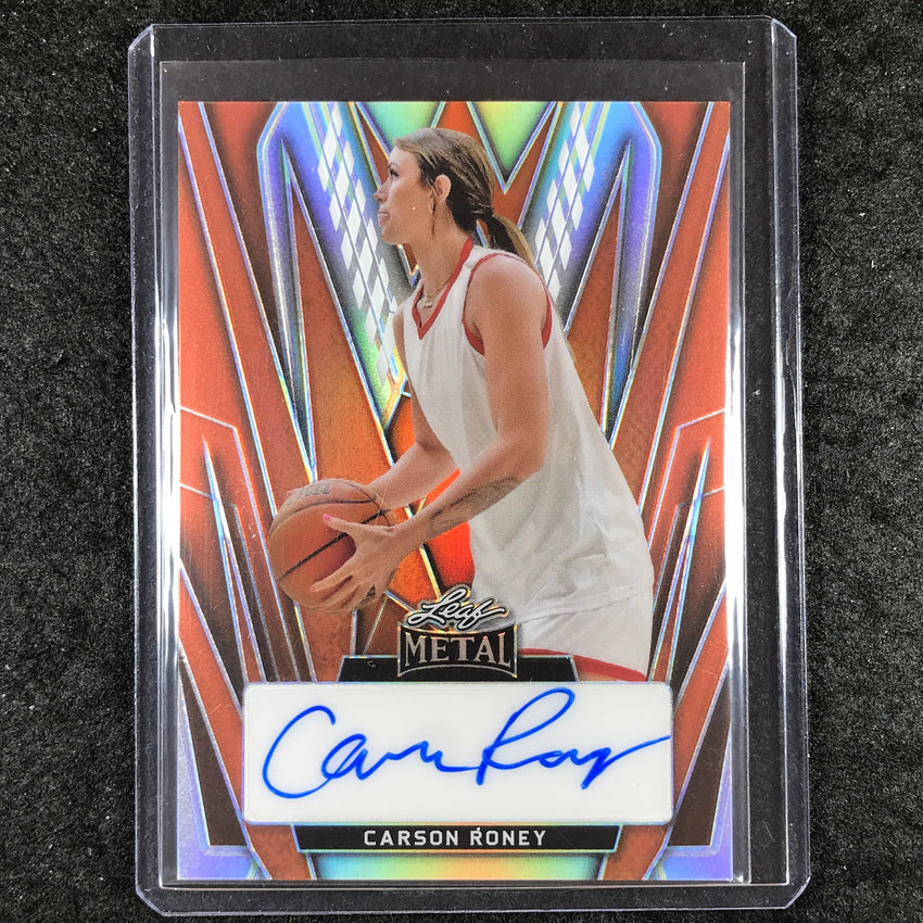 2024 Leaf Metal Women of Sport CARSON RONEY Base Auto Prismatic Orange 1/1