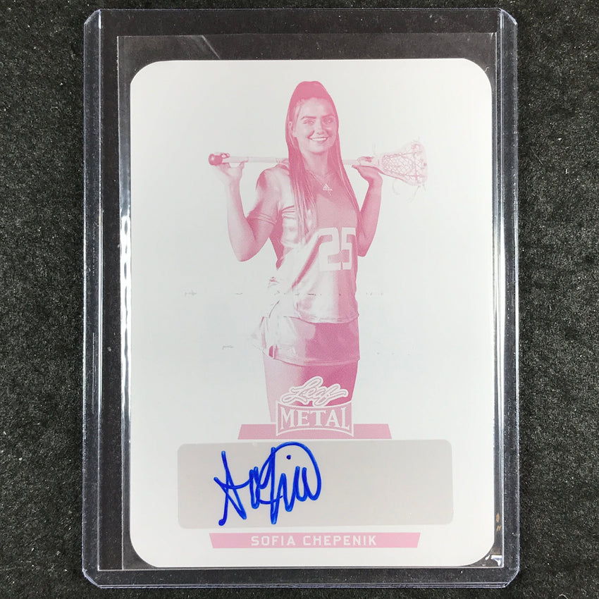 2024 Leaf Metal Women of Sport SOFIA CHEPENIK Auto Printing Plate Magenta 1/1