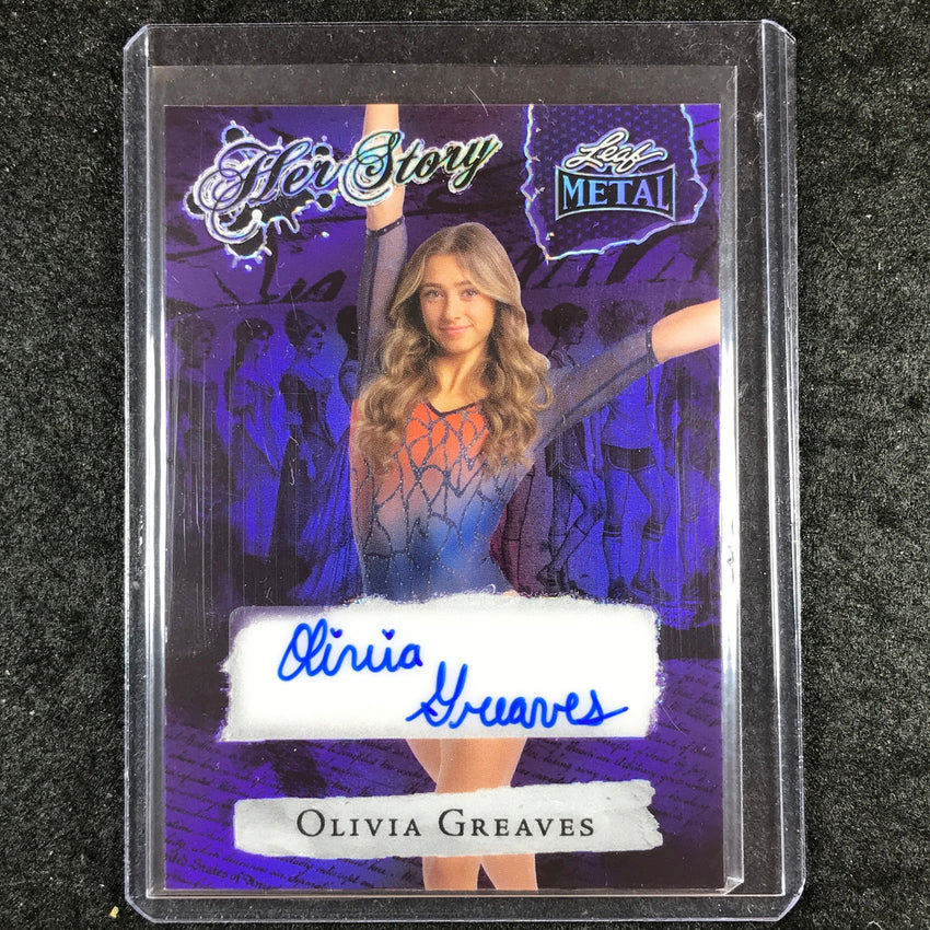 2024 Leaf Metal Women of Sport OLIVIA GREAVES Her Story Auto Purple 3/4