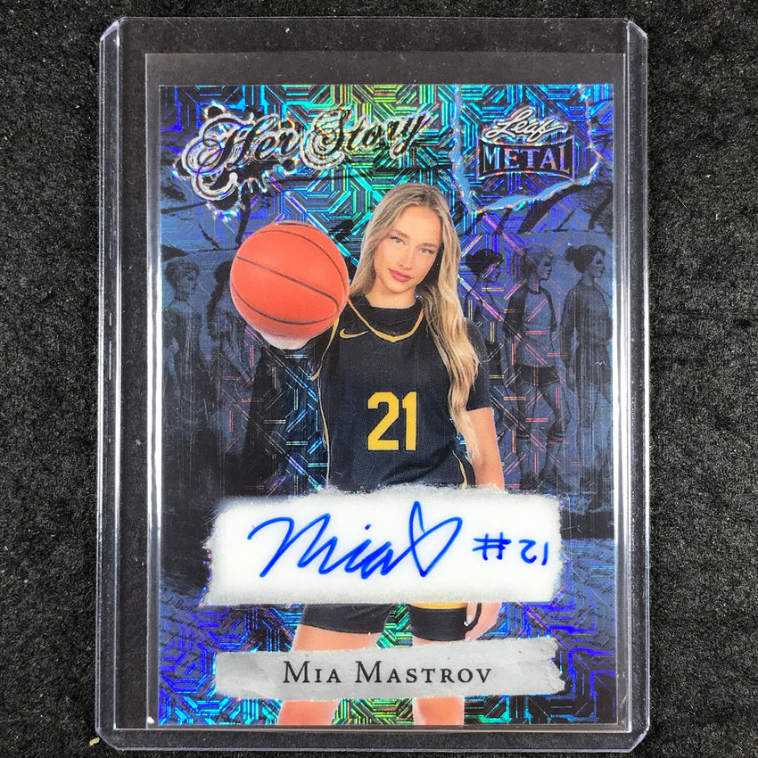 2024 Leaf Metal Women of Sport MIA MASTROV Her Story Auto Mojo Platinum Blue 1/3