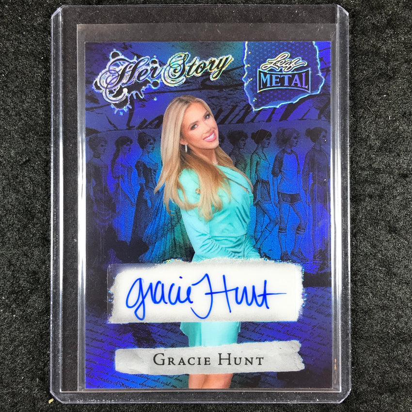 2024 Leaf Metal Women of Sport GRACIE HUNT Her Story Auto Prismatic Blue 1/1