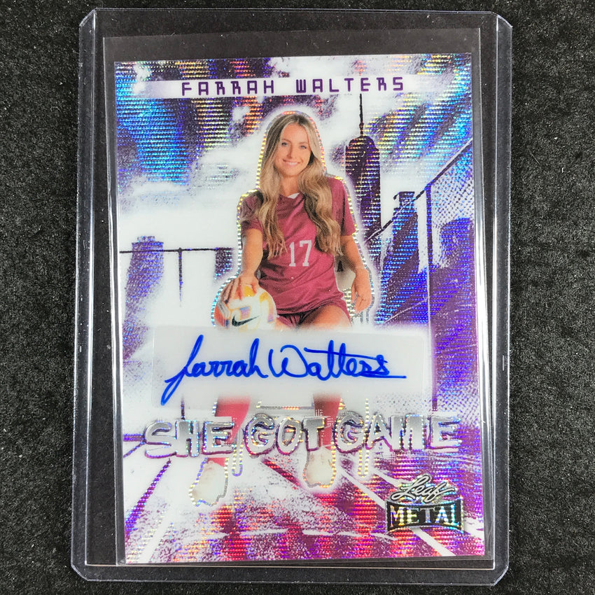 2024 Leaf Metal Women of Sport FARRAH WALTERS She Got Game Auto Wave Silver 4/5