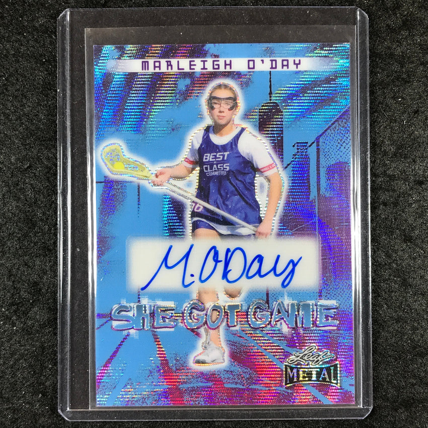 2024 Leaf Metal Women of Sport MARLEIGH O'DAY She Got Game Auto Wave Blue 3/4